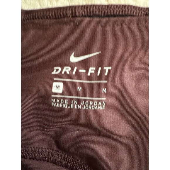 Nike Leggings Womens Sz M Maroon Red Running Active Spell Out Excellent Gym - Picture 3 of 6